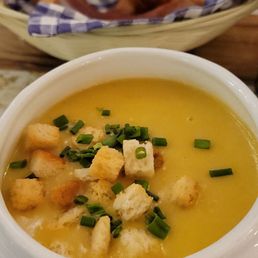 Potato soup with side salad