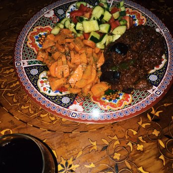 Marrakesh Restaurant - Omg that eggplant! 1st course. - Moroccan Near Me - Philadelphia, Pennsylvania