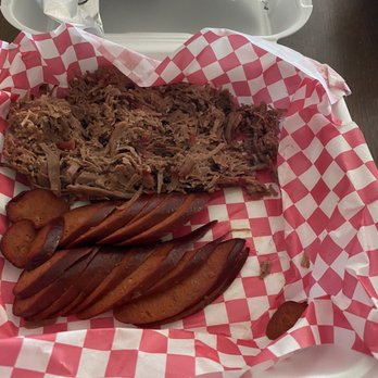 Ray's BBQ - 1/2 lb Chopped brisket & 1/2 lb hotlink - Barbeque Near Me - Moore, Oklahoma Ray's BBQ - 1/2 lb Chopped brisket & 1/2 lb hotlink - Barbeque Near Me - Moore, Oklahoma