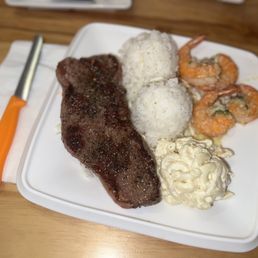 My NY Steak & Garlic Shrimp Combo Plate!