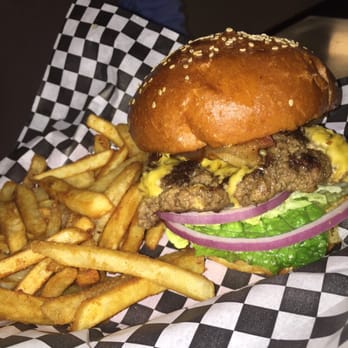 Stanton's City Bites - Bacon and cheese burger with onions, lettuce, and original fries:) - Burgers Near Me - Houston, Texas Stanton's City Bites - Bacon and cheese burger with onions, lettuce, and original fries:) - Burgers Near Me - Houston, Texas