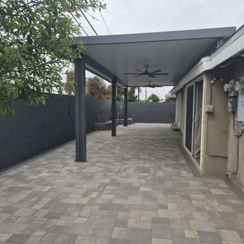 Tower Awnings - Pavers and patio completed - Patio Coverings Near Me Tower Awnings - Pavers and patio completed - Patio Coverings Near Me