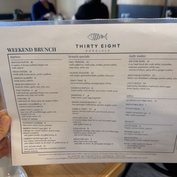 Thirty Eight - Menu - Seafood Near Me - Urban Honolulu, Hawaii Thirty Eight - Menu - Seafood Near Me - Urban Honolulu, Hawaii