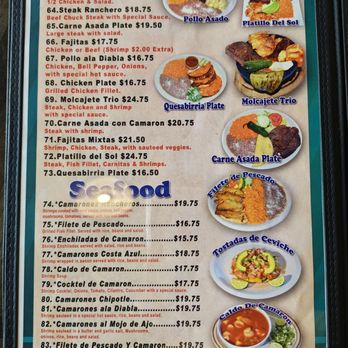 Sol y Sabor - Plates menu and seafood menu - Mexican Near Me - Molalla, Oregon
