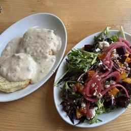 Biscuits & gravy and beet salad Biscuits & gravy and beet salad
