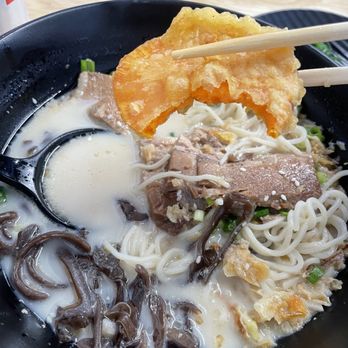 Love Ramen House - sweet potato from the mixed tempura and a peek of the tonkatsu ramen - Ramen Near Me - Gardena, California Love Ramen House - sweet potato from the mixed tempura and a peek of the tonkatsu ramen - Ramen Near Me - Gardena, California