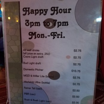 Shujacks - Happy Hour menu. - Bars Near Me - Elma, Washington