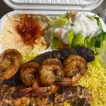 The Green Olive - Cambio shrimp chicken kabob - Mediterranean Near Me - Long Beach, California The Green Olive - Cambio shrimp chicken kabob - Mediterranean Near Me - Long Beach, California