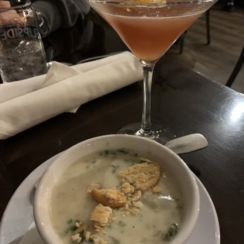 The Flipside Cafe - Sausage & Potato Chowder and Cranberry Kiss Martini - Breakfast & Brunch Near Me - Fort Mill, South Carolina
