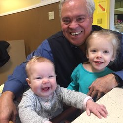 Brito's Family Restaurant - Grandpa with grandkids at Brito's