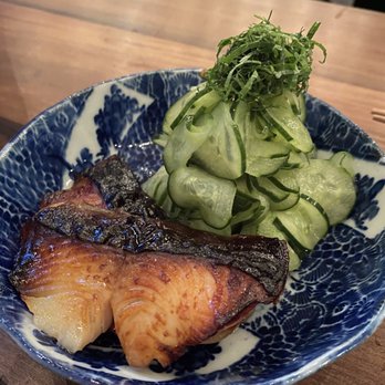 Rintaro - Miso butterfish with Sunomono (pickled cucumber) - Izakaya Near Me - San Francisco, California