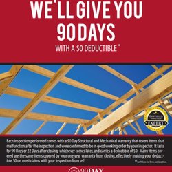 Top Notch Home Inspection - A 90 day Structural and Mechanical Warranty is included with our buyer home inspection