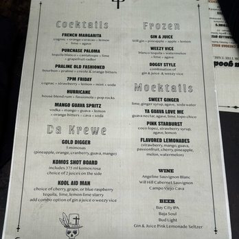 Louisiana Purchase - Drinks menu - Cocktail Bars Near Me - San Diego, California