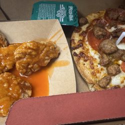 Pizza Hut - I REALLY AND REALLY recommend the my hut box pizza of your choice and wings of your choice