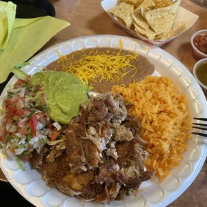 Photo of Cali's & Fries - San Diego, CA, United States. Carnitas plate