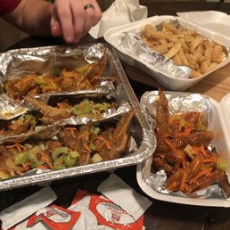 Honey Gold, garlic Parmesan, lemon pepper, mild, family fry, old school koolade and pink lemonade.