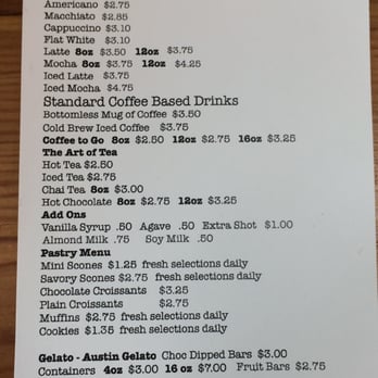 Curbside Coffee - Our Most Current Menu - Coffee & Tea Near Me - Taylor, Texas