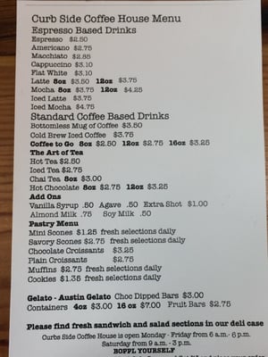Menu photo 3 Curbside Coffee Taylor, TX