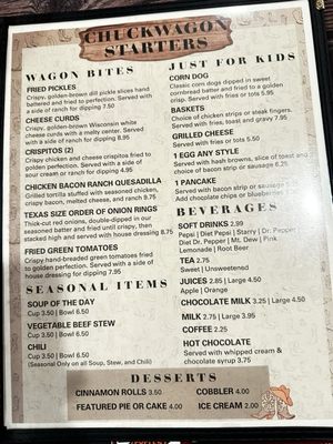 Menu photo 8 Texas Chuck Wagon Nash, TX