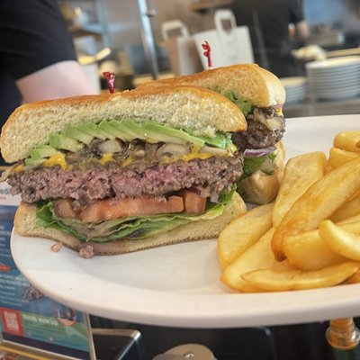 Photo of Darren's Cafe - San Francisco, CA, US. Mushroom and cheese burger add avocado. So good!