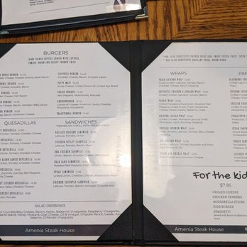Amenia Steak House - a menu for the kids - Steakhouses Near Me - Amenia, New York