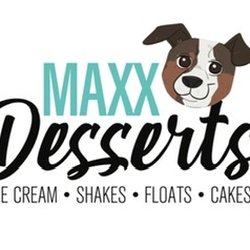 Maxx's desserts - Our logo featuring our mascot maxx