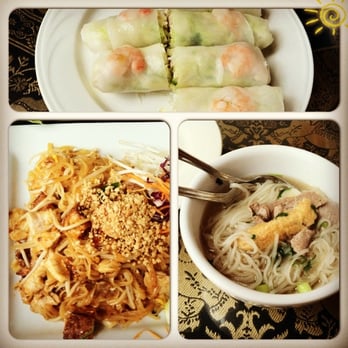 Thai Cuisine II - Spring rolls padthai and combination pho - Thai Near Me - Merced, California