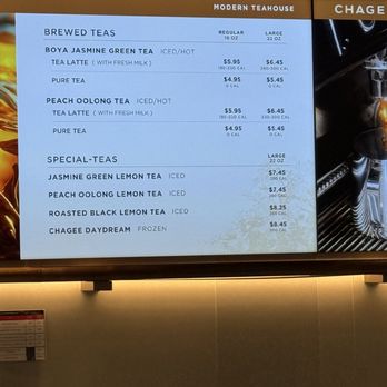 Chagee - Menu 6/2026 - Coffee & Tea Near Me - Glendale, California