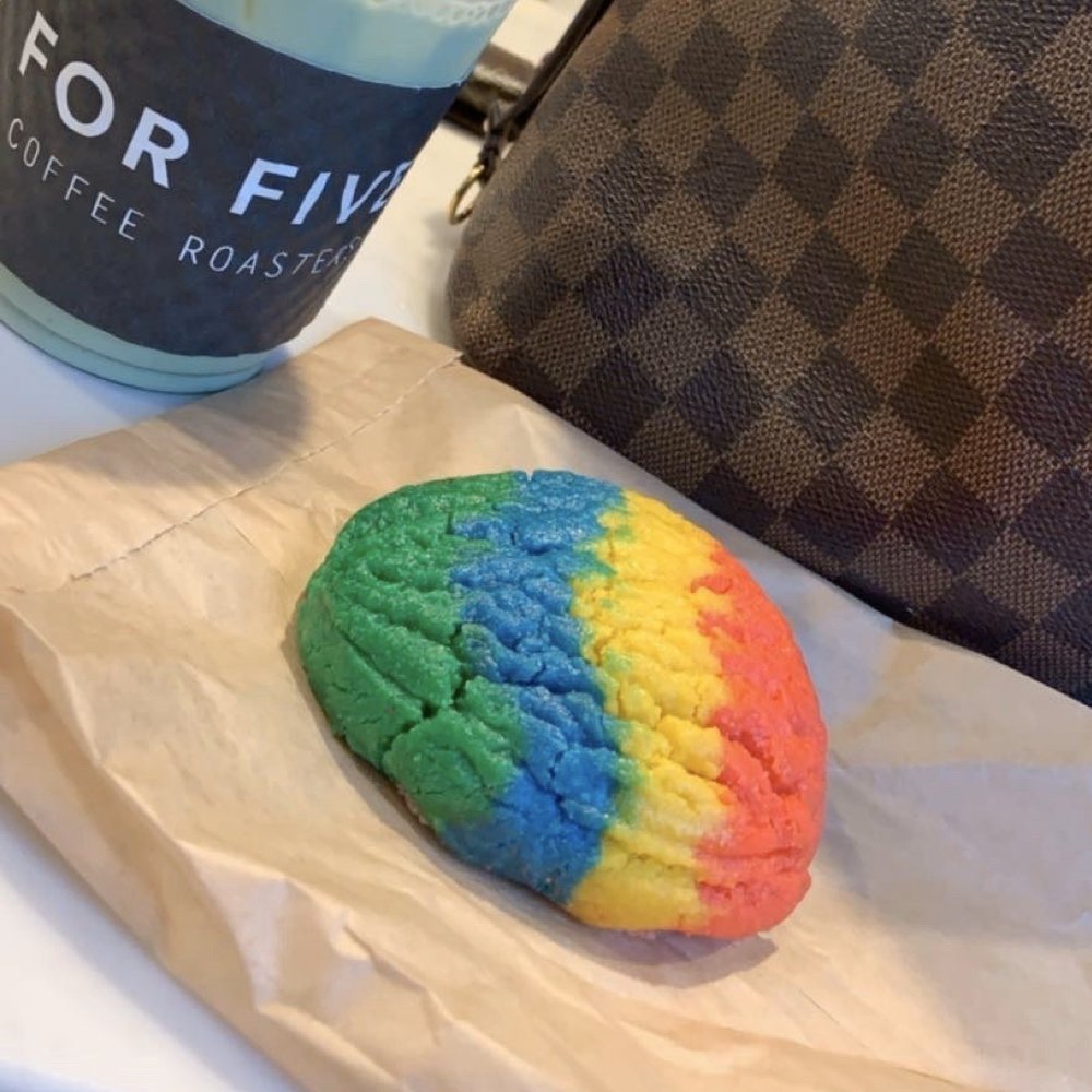 For Five Coffee Roasters - Rainbow sugar cookie and Iced Matcha with lavender - Coffee Roasteries Near Me - Manhasset, New York