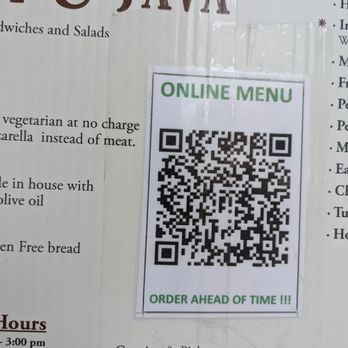 Crostini & Java - QR code for entire menu - Coffee & Tea Near Me - San Francisco, California