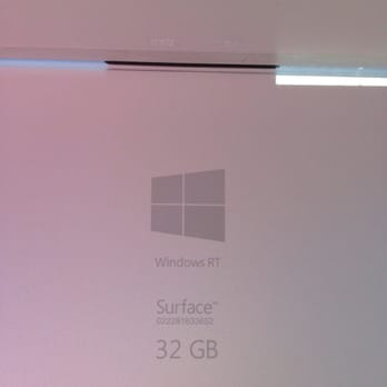 Helpertech - Eagan - The Microsoft Surface 2 RT tablet that they claimed was a Pro. Clearly has a stamp on it that says "RT". How can you mistake it? - Electronics Repair Near Me - Eagan, Minnesota