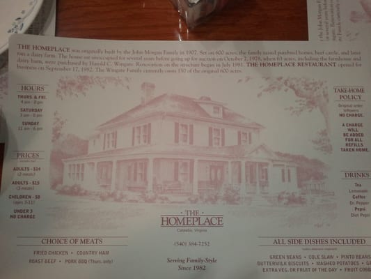 Menu photo 6 The Homeplace Catawba, VA Menu photo 6 The Homeplace Catawba, VA