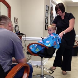 La Rue Salon - Annie cutting Sam's hair.