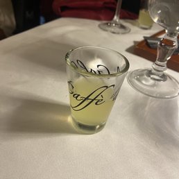 Complimentary limoncello Complimentary limoncello