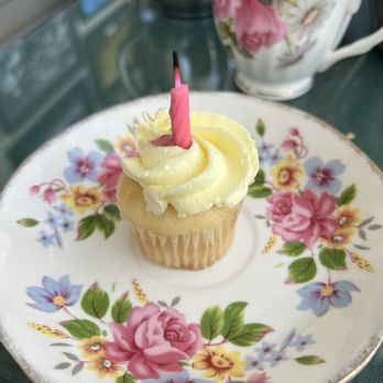 The English Tearoom & Eatery - My Birthday cupcake! Thank you! I don't usually like icing. Maybe chocolate but I often scrape it off. This icing was like edible velvet! - Tea Rooms Near Me - Covington, Louisiana The English Tearoom & Eatery - My Birthday cupcake! Thank you! I don't usually like icing. Maybe chocolate but I often scrape it off. This icing was like edible velvet! - Tea Rooms Near Me - Covington, Louisiana