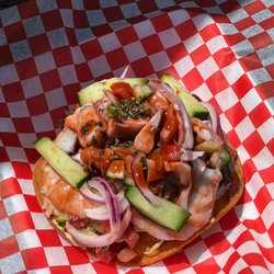 Paul’s Seafood - Tostada (shrimp & octopus)