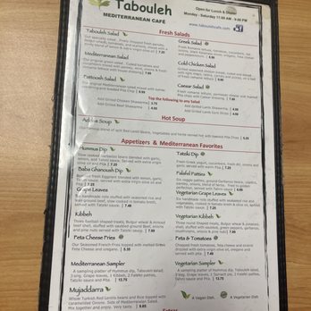 Tabouleh Mediterranean Cafe - Menu - Mediterranean Near Me - Jacksonville, Florida Tabouleh Mediterranean Cafe - Menu - Mediterranean Near Me - Jacksonville, Florida