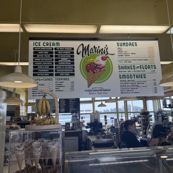 Marini's Candies - This is the menu sign behind the ice cream - Candy Stores Near Me - Santa Cruz, California Marini's Candies - This is the menu sign behind the ice cream - Candy Stores Near Me - Santa Cruz, California