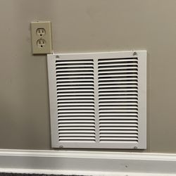 Air Treatment Heating & Cooling - Installed return right on top of the existing outlet. Cracked outlet cover. Cut the return hole too large.