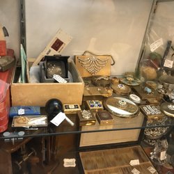 Hopkins Antique Mall - Vintage dental slides with viewer, vintage locks, vintage tool box, vintage pill boxes, ceramic bunnies, vintage Jeep shift knob