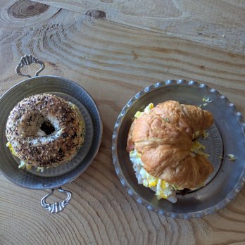 Cafe 33 - Everything begal breakfast sandwich and a croissant breakfast Sandwich with turkey - Coffee & Tea Near Me - Sacramento, California