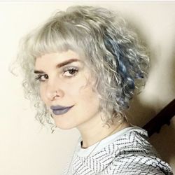 Feral Beauty - Platinum blonde with powder blue panels.