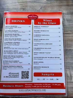 Menu photo 8 Café Prima Pasta Miami Beach, FL Menu photo 8 Café Prima Pasta Miami Beach, FL