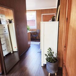 Modern Homes Construction - Detached guesthouse ceiling, wood flooring, moldings