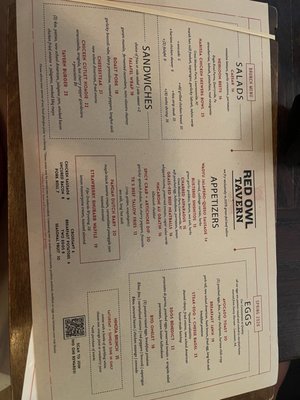 Menu photo 2 Red Owl Tavern Philadelphia, PA Menu photo 2 Red Owl Tavern Philadelphia, PA