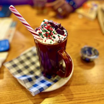 Cracker Barrel Old Country Store - Hot Chocolate decorated by my Sonshine. - American Near Me - Linthicum Heights, Maryland Cracker Barrel Old Country Store - Hot Chocolate decorated by my Sonshine. - American Near Me - Linthicum Heights, Maryland