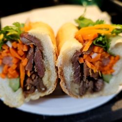 Bella Banh Mi Cafe - Lunch @Bella Banh Mi Cafe; 8/29/2024. Mahalo Nui Hubby David for picking up R Ono BBQ Pork Banh Mi Sandwiches x2 today for us!!