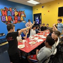 Aerosports Brampton - Host playing a game of "How well do you know the birthday boy?" Fun was had by all.