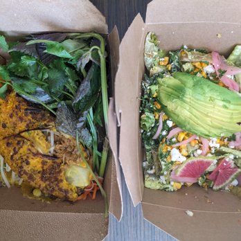 Understory - Banh xeo (with oyster mushrooms and vegan pork), grilled elote salad - Filipino Near Me - Oakland, California Understory - Banh xeo (with oyster mushrooms and vegan pork), grilled elote salad - Filipino Near Me - Oakland, California