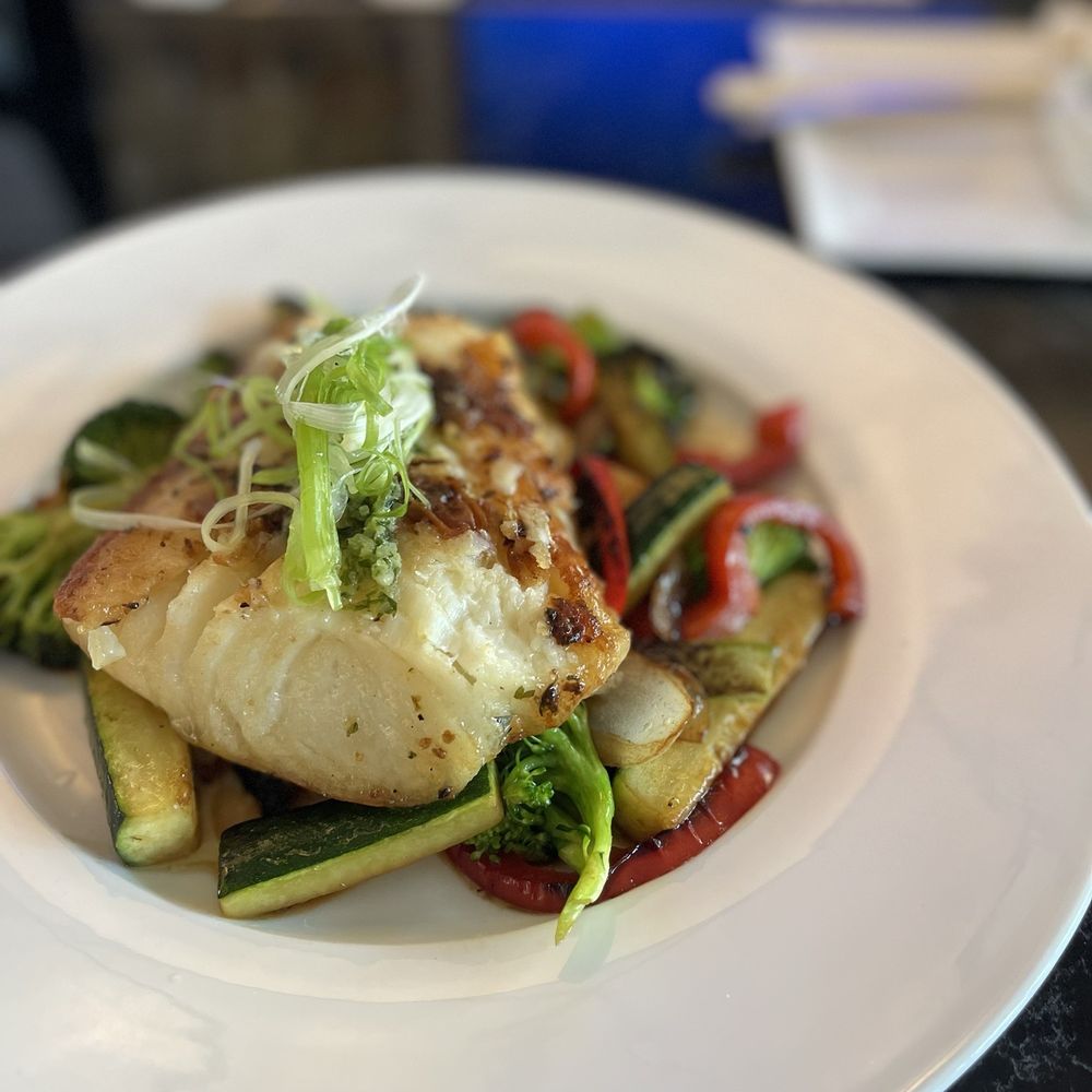 Kitaro Surf & Turf - Sea bass with vegetables - Steakhouses Near Me - Munster, Indiana Kitaro Surf & Turf - Sea bass with vegetables - Steakhouses Near Me - Munster, Indiana